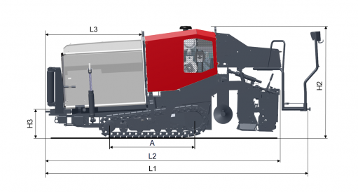 Blueprint side view Dynapac F1200C