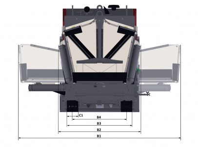 Blueprint top view Dynapac F1250CS PLUS