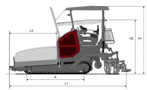 Blueprint side view Dynapac F3030C