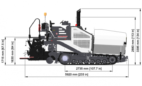 Blueprint side view Dynapac F800T
