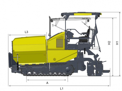 Blueprint side view Dynapac F1700C