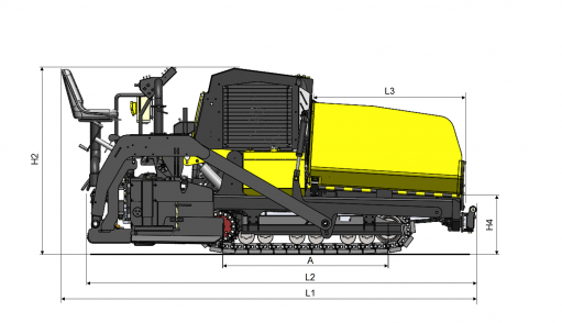 Blueprint side view Dynapac FC1600C