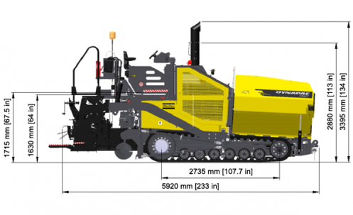 Blueprint side view Dynapac F800T