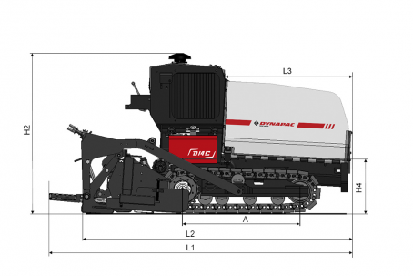 Blueprint side view Dynapac D14C