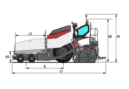 Blueprint side view Dynapac D25W