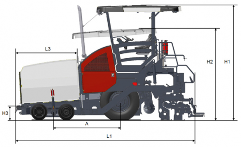 Blueprint side view Dynapac F2500WS