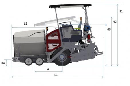 Blueprint side view Dynapac SD1800W e
