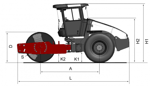 Blueprint side view Dynapac CA250D (BR ver.)