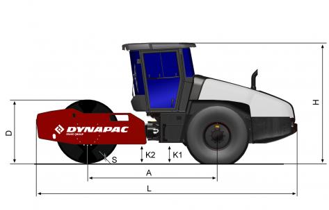 Blueprint side view Dynapac CA5000DCO