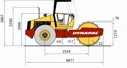 Blueprint side view CA150P