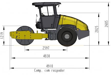 Blueprint side view Dynapac CA150D