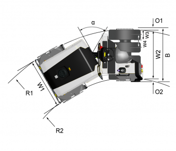 Blueprint top view Dynapac CC1300C Plus