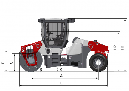 Blueprint side view Dynapac CC5200C VI