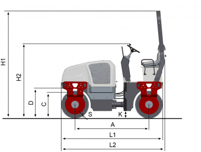 Blueprint side view Dynapac CC125 CEV-IV