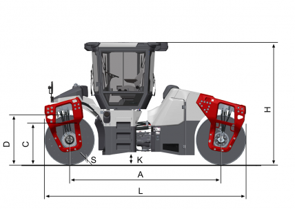 Blueprint side view Dynapac CO4200 VI