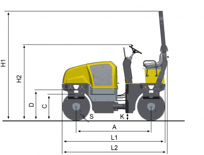 Blueprint side view Dynapac CC125
