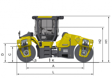 Blueprint side view Dynapac CC5200 VI