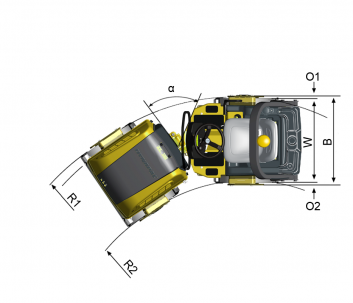 Blueprint top view Dynapac CC950