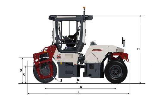 Blueprint side view Dynapac CC3200C VI 
