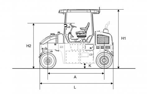 Blueprint side view Dynapac CP1200