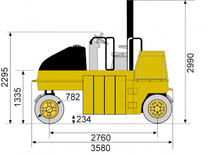 Blueprint side view Dynapac CP142