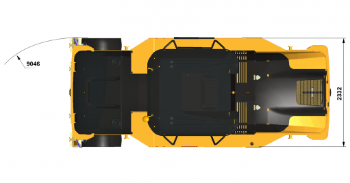 Blueprint top view Dynapac CP2700