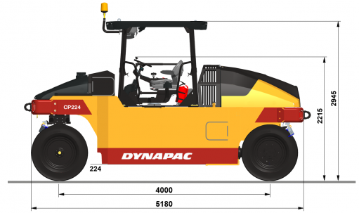 Blueprint side view CP224W