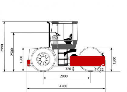 Blueprint side view Dynapac CS1400
