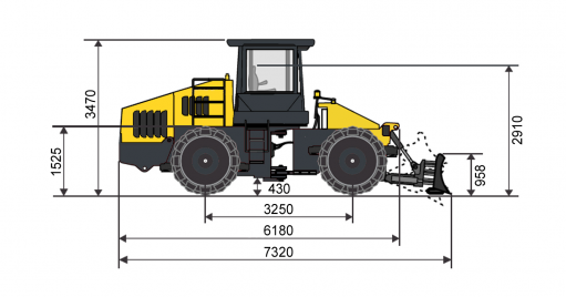 Blueprint side view Dynapac CT3000